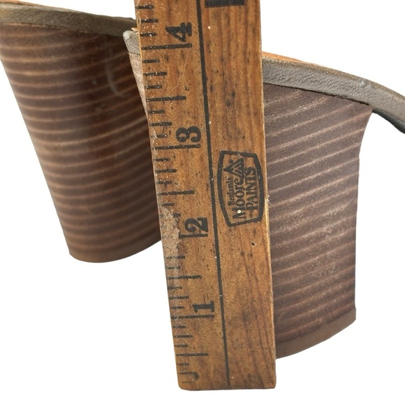 Lucky Brand Choco Brown Open Toe Ankle Strap Sandal Bootie Size 8 Block 4” Heels - Picture 13 of 13